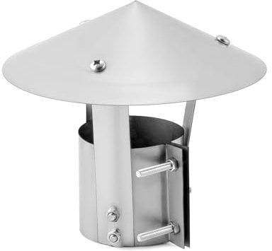 QWORK® sombrero chimenea de acero inoxidable 304, 80 mm, cubierta de lluvia para la chimenea