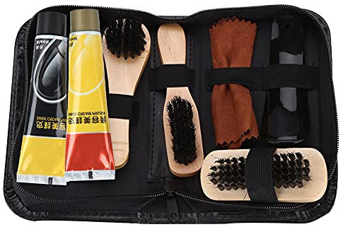 Gavigain Schuhcreme-Set, Reise-Schuhputzbürsten-Set, wasserfestes und pflegendes polnisches Schuhputz-Pflegeset für Stiefel, Schuhe, Turnschuhe, Reise-Schuhpflegeset