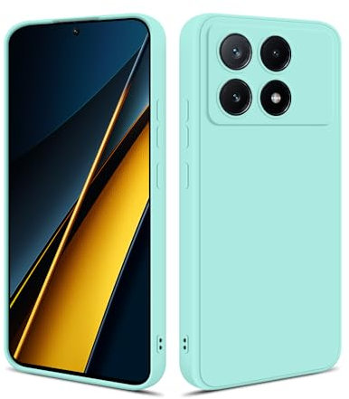 HSP Funda para Xiaomi Poco X6 Pro 5G [resistente al polvo] Carcasa protectora silicona TPU | Anti-arañazos Antigolpes Anti-Choques | Protección de cámara | Suave Blanda Delgada Case | Turquesa