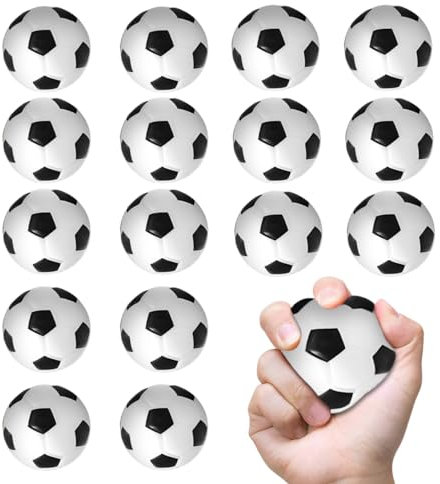 16 Stück Mini Fußball, Mini Sportbälle, Mini Fußball Stressbälle, Schaumstoffbälle, Mini Football, Mini Stress Ball Spielzeug, Stress Fussball Klein für Kinder und Erwachsene