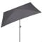 AKTIVE Sombrilla rectangular balcón, 200x125 cm, Color antracita, Protección UV30, Mástil acero, Tubo Ø28/32 mm, Inclinable y regulable en altura, Tejido poliéster, Sombrillas grandes (62350)