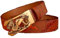 NALANY Herren Gürtel Rindsleder Prägung Ledergürtel Mit Ratsche, Echtleder Bürtel Mit Automatischer Schnalle Handgemachter Hohl Drachen- 3.5cm Breite(110cm/43, Brown)