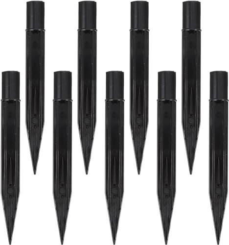 Wensmy 10PCS Solar Torch Lights Stakes Plastic Ground Spikes Solar Torch Light Replacement Spikes Lawn Light Stakes Landscape Light Holder for Yard Pathway Lamps