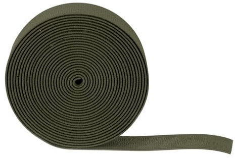 QUARKZMAN 5 Stück Gummiband 25mm Breite Gummibänder Nähen 5 Meter Lang, Hosengummi Elastisches Band Flachgestricktes Rubber Gummilitze für DIY-Projekte Kunsthandwerk Stoffe, Armee Grün