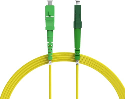 nexinex - 5m Glasfaserkabel LC/APC auf SC/APC Patchkabel | LWL Simplex Singlemode OS2 FTTH Glasfaser Lichtwellenleiter Kabel