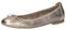 CAPRICE Damen Ballerinas aus Leder mit Lochmuster, Metallisch (Platin Metal.), 40 EU