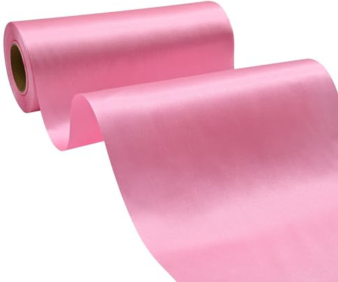 BVIEAKD Breite Pink Satinband 20cm x 22m Solid Fabric Band zum Schneiden Zeremonie Kit Grand Opening Hochzeit Geburtstag Party Dekoration Bögen Stuhl Schärpe