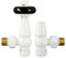 VANCOCO Traditional Angled Radiator Valves 1/2×15mm, Brass Thermostatic Radiator Valve, Cast Iron Antique Thermostat Radiator Thermostat TRV Pair with Solid Wood Handwheel (White)