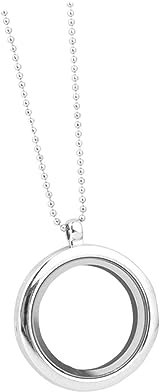 LIFKOME Runde Halskette Aus Metalllegierung Medaillon- mit Glasmedaillon Personalisierter Fotoschmuck für Besondere Anlässe