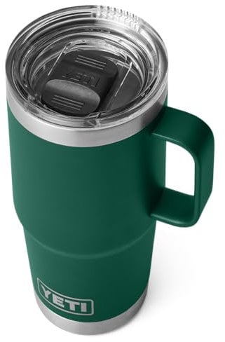 YETI Rambler, Stainless Steel Vacuum Insulated Travel Mug with Stronghold Lid, Black Forest Green, 20 oz (591 ml)