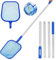 Pool Skimmer Net - 6ft/183cm Pond Leaves Cleaning Fine Mesh Rake Net - 4 x Detachable Intensify Aluminum Pole, Ponds Leaf Cleaner Supplies Swimming Pool Skimmers for Aquarium/Fountain/Hot Tub/Tank
