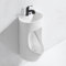 Gtzly Wand-Urinal mit Waschbecken, Handpress-Urinale for Männer mit Einziehbarem Wasserhahn, Wandhängendes Urinal aus Keramik for Männer mit Spritzschutz, Versteckter Wassereinlass