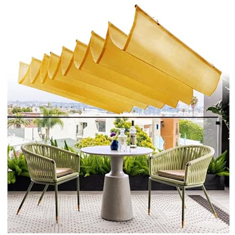 HBOOMOEM Vele Parasole Retrattili，Tenda A Vela Estensibile，Vela Parasole A Forma di Onda，Adatto per Patii Esterni, Portici, Garage, Terrazze, Cortili E Altro Ancora.(W:1.5m/4.92ft*L:13m/42.5ft)