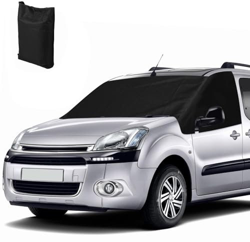 Housse de Pare-Brise Avant Compatible avec Citroen Berlingo Peugeot Partner 2008-2018, 600D Extérieur Pare-Soleil de Fenêtre Camping-Car Contre Soleil Neige Gel