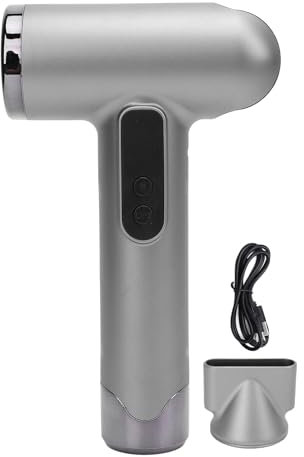 Secador de pelo inalámbrico profesional 100000RPM 15000mAh USB recargable secador de pelo de viaje con boquilla para mujeres hombres niños hogar salón dormitorio viajes al aire (Plata)