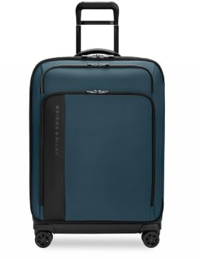 Briggs & Riley 66cm Medium Expandable Spinner - Checked Luggage for Travel, Suitcases with Wheels, Softside Rolling Bag for Men & Women - ZDX Collection, Ocean