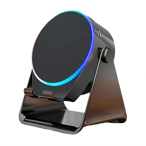Wireless Induction Speaker, Cell Phone Stand with Bluetooth Speaker Compatible with Iphone/ipad/android/samsung Galaxy-black (Black)