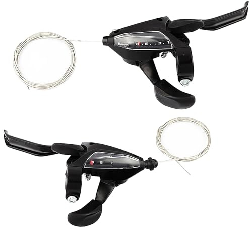 GROHPF 1 Pair Bike Speed Shifter, 3x8 Bike Gear Shifter 24 Speed Split Finger Dial Transmission Bicycle Accessories for Mountain Bikes, Racing Bikes Folding Bikes