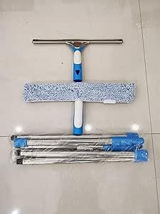 Mitclear Fensterreiniger Set mit Teleskopstiel(196cm), Fensterputzer mit Fensterwischer & Einwascher, 2-in-1 Fensterabzieher, Profi Fensterreinigungsset für Bad, Dusche, Fenster, Glas, Spiegel, Auto