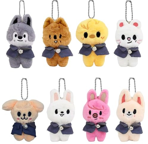BJPERFMS Stray Kids Porte-clés en peluche Skzoo, 12 cm, Stray Kids Poupée en peluche, Pendentif SKZ, Kpop StrayKids Merch pour les fans