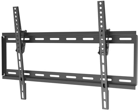 SLx TV Wall Bracket Tilt Slim for 37 to 80 Inch, Ultra Low Profile 25mm, Max VESA 600 x 400, 50kg Heavy Duty Tilting Flat Screen Wall Mount for LED LCD TVs with Built In Spirit Level & Wall Fixing Kit
