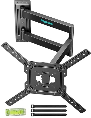 PEGZONE Full Motion TV Wall Mount for 23-75 Inch TVs, 31 Extra Long Arm | Holds up to 50kg (110lbs), Heavy Duty TV Wall Bracket, 63-792mm Extension, Swivel & Tilt, Max VESA 400x400mm