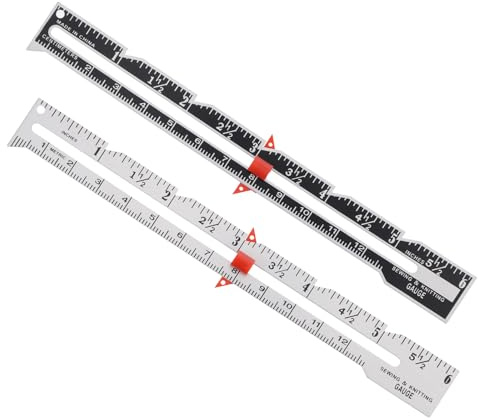 2Pcs Seam Gauge Sewing Gauge Measuring Tool | Metal Quilting Rulers Sewing Measuring Tool for Knitting Crafting Hemming Measuring Beginner Supplies