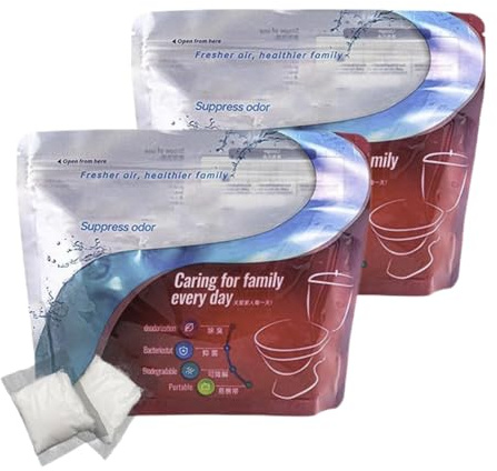 60PCS Camping Toilet Gel Sachets, Portable Toilet Coagulant, Toilets Absorbent Powder, Liquid Solidifier With Odor Neutralizer, Camping Toilets Eco Gel Bags, For Backpacking, Hiking, Mountaineering