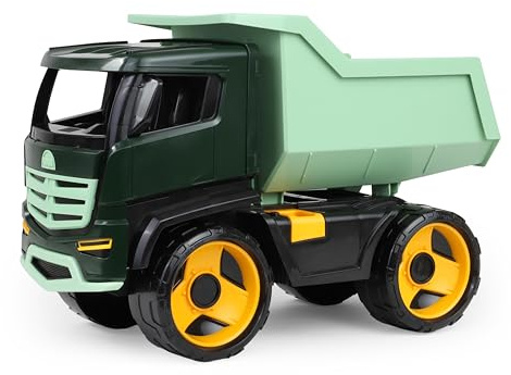 Lena - Starke Riesen GIGA Truck Muldenkipper Titan, Kipplaster ca. 51 cm, großes Baustellen Spielfahrzeug für Kinder ab 3 Jahre, Stabiler Kipper LKW, mit Mulde zum Kippen, 2149, Grün