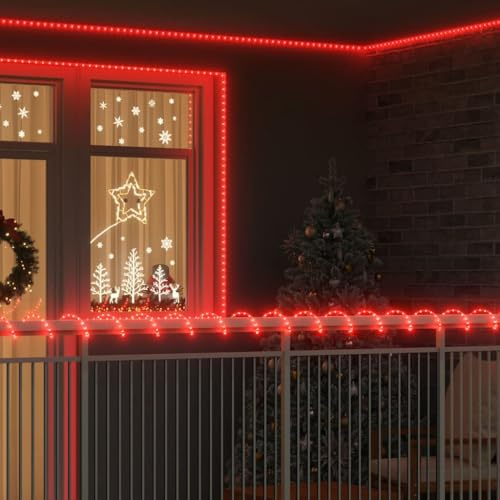 GeenYuu Lichtseil mit 2400 LEDs Rot 100 m PVC flexibles Lichtschlauch für Innen und Außen vielseitige Beleuchtung mit IP44 Schutz ideal für Garten Terrasse Wohnzimmer
