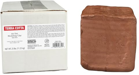 AMACO AMA46319S Air Dry Clay, Terra Cotta, 25 lbs.