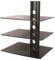 NEG HiFi-Regal Suspender 503B HiFi-Rack Konsolen-Rack Wandregal schwebend (schwarz) mit 3 großen Glas-Ablagen (schwarz) und Kabelmanagement-System