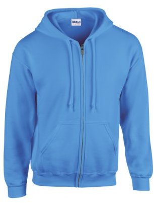 GILDAN Heavy Blend Unisex Adult Full Zip Hooded Sweatshirt Top (M) (Carolina Blue)