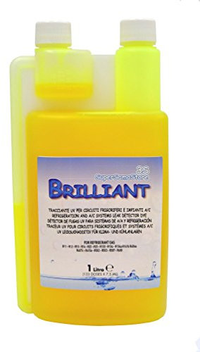 3S SuperSamaStore Brilliant Liquido Tracciante UV per Impianti Climatizzatori Auto e Condizionatori, Additivo Tracciante UV Fluorescente Professionale per Rilevamento Fughe Gas Refrigerante, 1 Lt