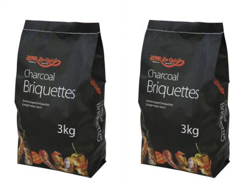 Holland Plastics Original Brand 2 x The Original Bar-Be-Quick Build 3kg Charcoal Briquettes – Carbon with Long Burn Time