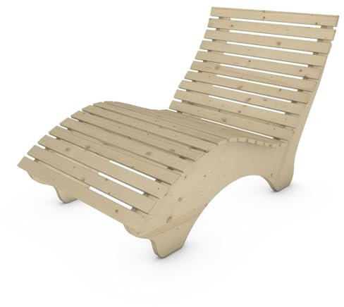 TUGA - Holztech Gartenliege Relaxliege Himmelsliege Ruhe-Vroni (Fichte) 2-teilig stehend Breite 100cm Waldsofa