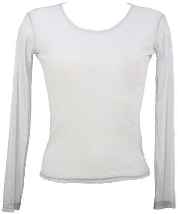Miss Rouge T-Shirt, Top aus Voile, Glänzend/Glitzer, Silbergrau, Einheitsgröße
