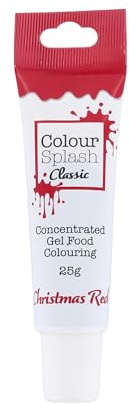 Colour Splash Food Colouring Gel | Christmas Red | Concentrated Gels, Easy To Use Squeezy Tubes, Edible Ingredients, Transform Plain Cakes Into Bright, Eye-Catching Creations - Christmas Red 25g