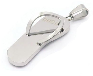 Bungsa Silberner Halskettenanhänger Flip Flop aus 316 Edelstahl Unisex