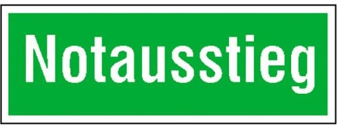 Unbekannt 0230. Rettungsschild - nachleuchtend Notausstieg Everglow HI 150 Folie, selbstklebend Größe 29,70 cm x 10,50 cm