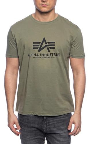 Alpha Industries Herren Basic T-Shirt,Grün (Olive 11), Large