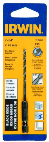 Irwin Tools 4935635 Sechskantschaft-Bohrer, Schwarzoxid, 7/64 Zoll