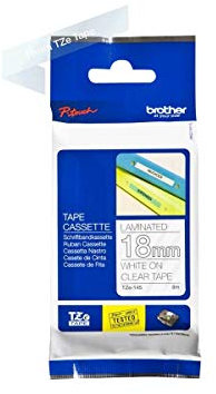 Brother Original P-touch Schriftband TZe-141, 18 mm (für Brother P-touch 1830/VP, -D400/VP, -D450, -D600/VP, -P700, -2430) schwarz auf transparent, Klein