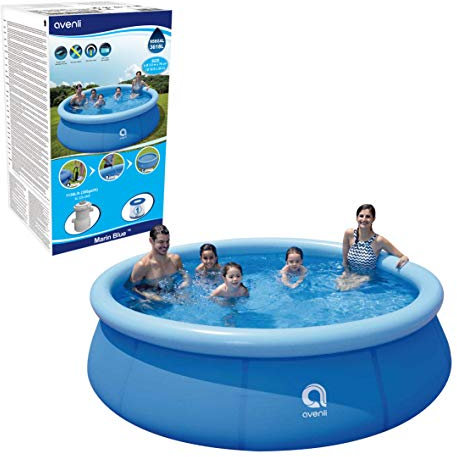 BENROSS Jilong 83280 10ft Diameter XL Inflatable Family Pool with Filter Pump / Easy Setup & Drainage / 3960 Litre Capacity / Durable 3 Ply Sidewalls / Blue Colour