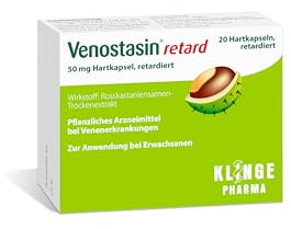 Venostasin retard 50 mg, mit Rosskastanie, Hartkapseln, 20 St | effektiv bei Venenleiden, lindert Schweregefühl und Schmerzen, reduziert Beinschwellungen
