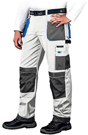 Leber&Hollman LH-FMN-T_WSN46 Formen Schutzhose, Weiß-Grau-Blau, 46 Größe