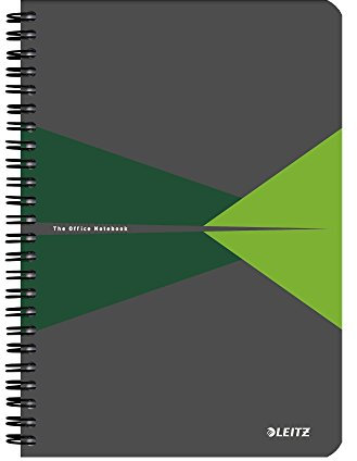 Leitz 44590055 Office Collegeblock A5 liniert, spiralgebunden mit Karton Einband Grün