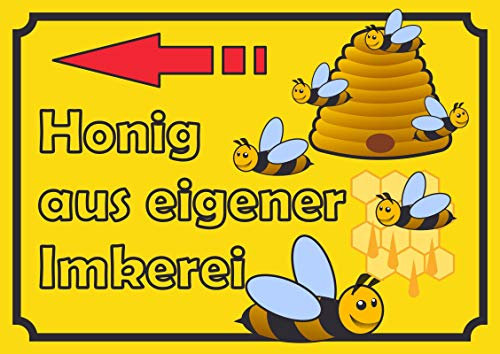 HB-Druck Verkaufsschild Schild Honig Links A4 Rückseite selbstklebend