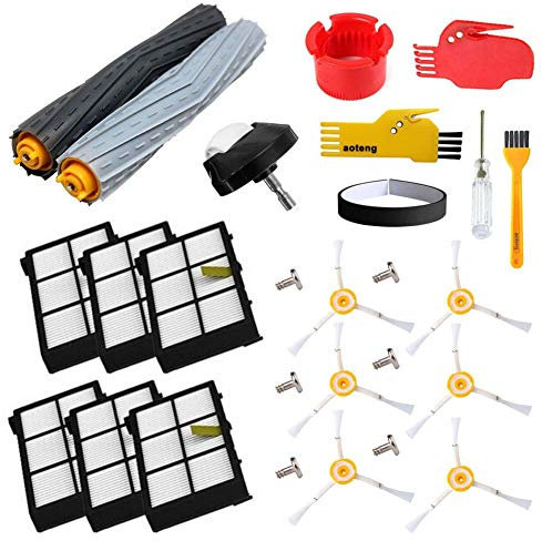 für iRobot Roomba 980 Ersatzteile, iRobot Zubehör für 800 860 866 870 871 880 886 890 900 960 966 980 Staubsaugerbürsten Hepa Filter Ersatzteil Staubsaugerzubehör Zubehör Kit