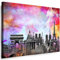 Paris Wandbild - 40 x 30 cm Querformat Bild - Leinwand mit Rahmen (Leinwandbild) Städte Kunstdrucke Skyline, Turm, Brücke Wanddeko St-01-43
